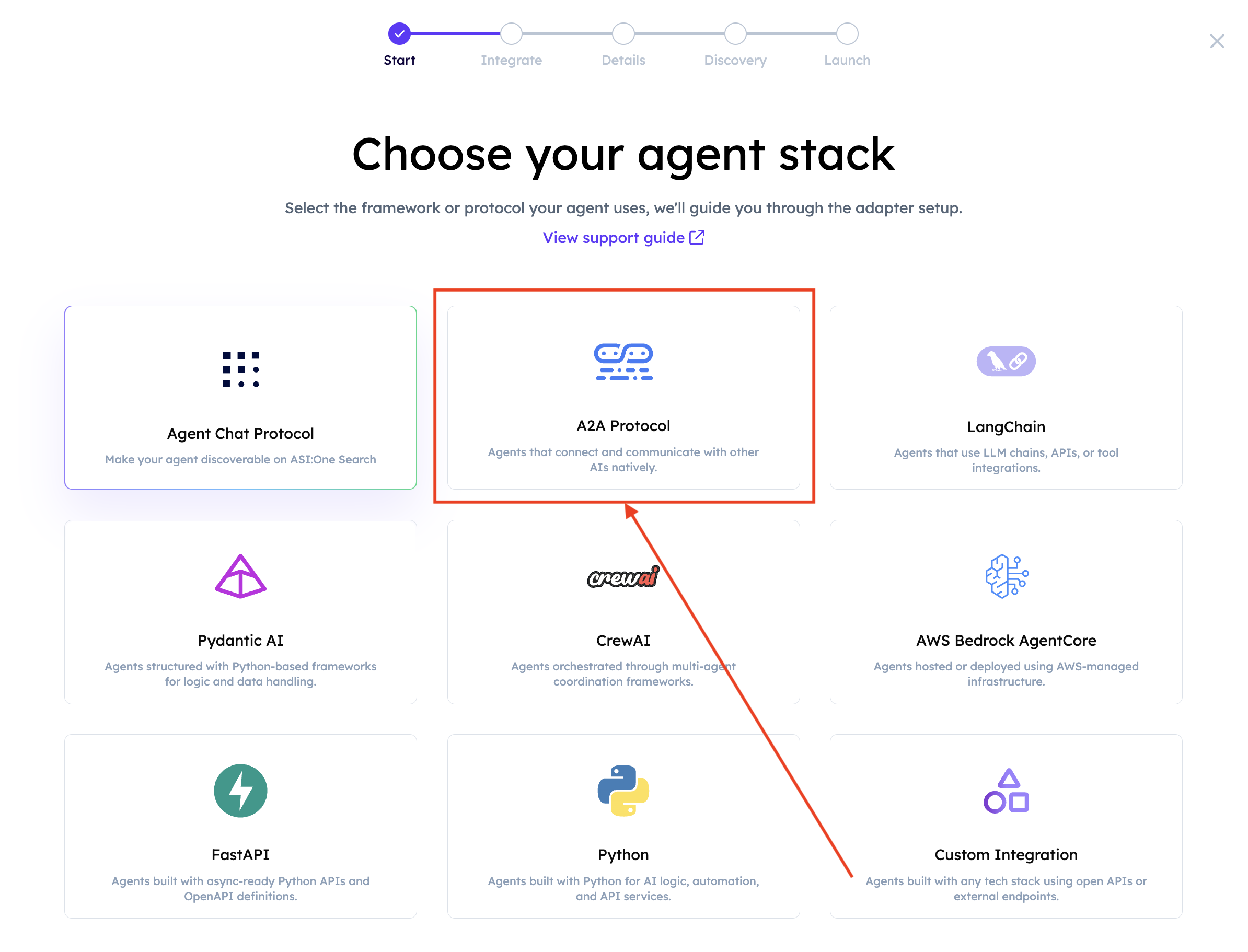 Select A2A Protocol