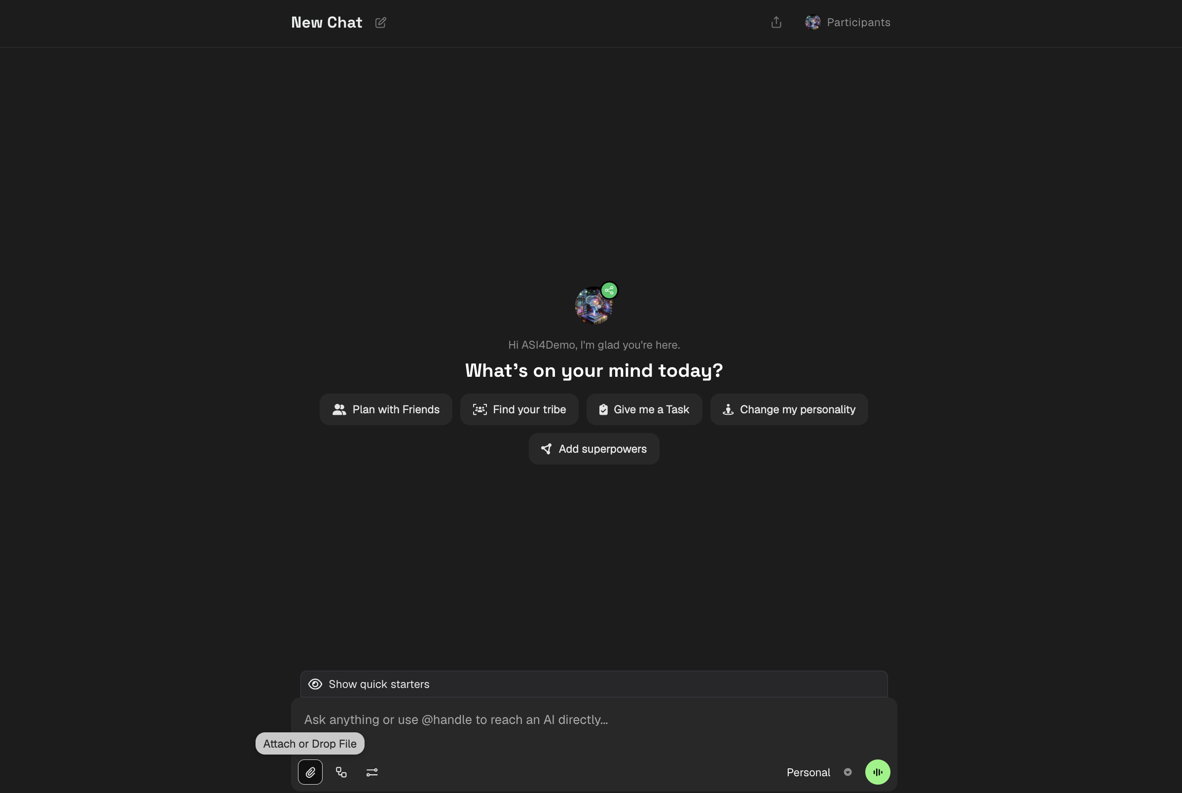 ASI:1 Chat Attach Button